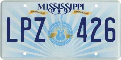 MS license plate LPZ426