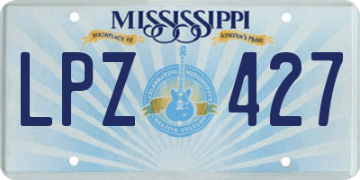 MS license plate LPZ427