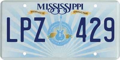 MS license plate LPZ429