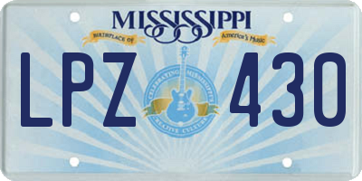 MS license plate LPZ430