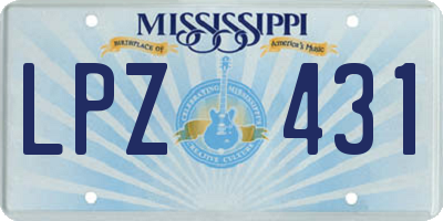MS license plate LPZ431