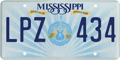 MS license plate LPZ434