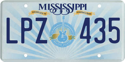 MS license plate LPZ435