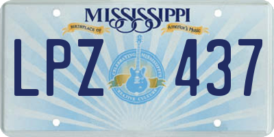 MS license plate LPZ437