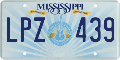 MS license plate LPZ439