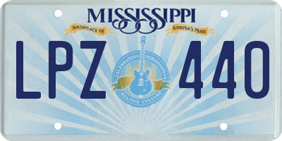 MS license plate LPZ440