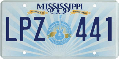 MS license plate LPZ441