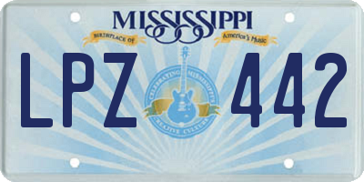 MS license plate LPZ442