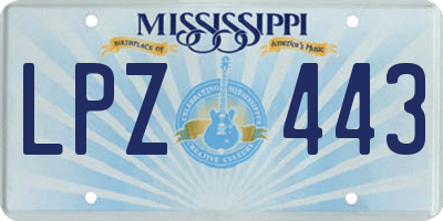 MS license plate LPZ443