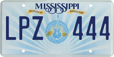 MS license plate LPZ444