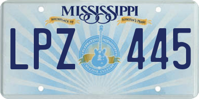 MS license plate LPZ445