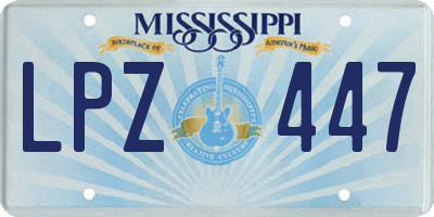 MS license plate LPZ447