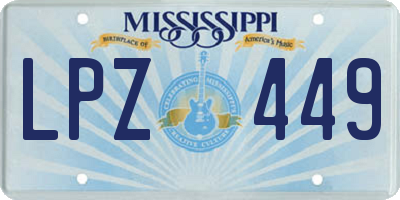 MS license plate LPZ449