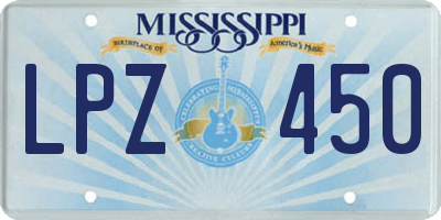 MS license plate LPZ450