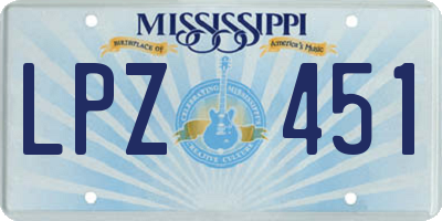 MS license plate LPZ451