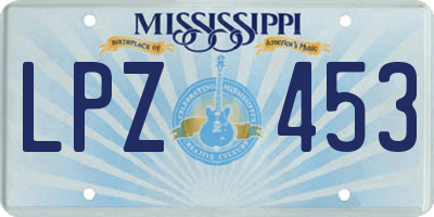 MS license plate LPZ453