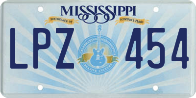 MS license plate LPZ454