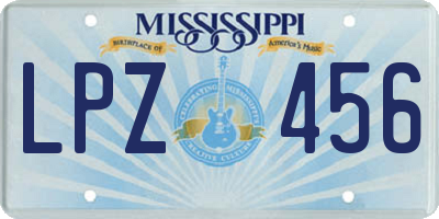 MS license plate LPZ456