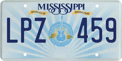 MS license plate LPZ459