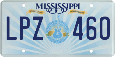 MS license plate LPZ460
