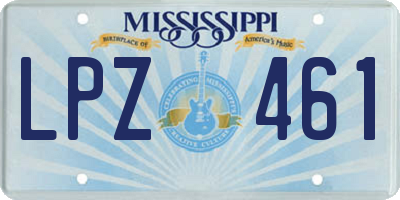 MS license plate LPZ461