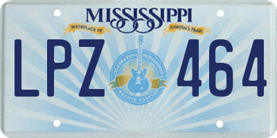 MS license plate LPZ464