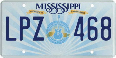 MS license plate LPZ468