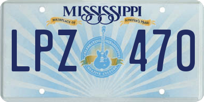 MS license plate LPZ470
