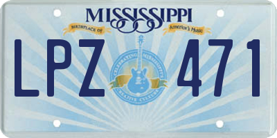 MS license plate LPZ471