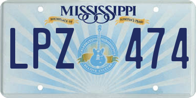MS license plate LPZ474
