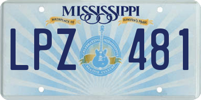MS license plate LPZ481