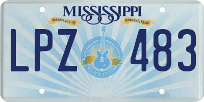 MS license plate LPZ483