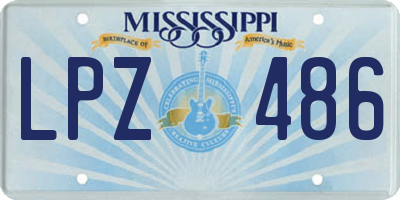 MS license plate LPZ486
