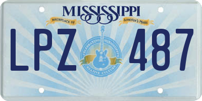 MS license plate LPZ487