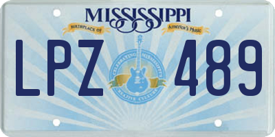 MS license plate LPZ489