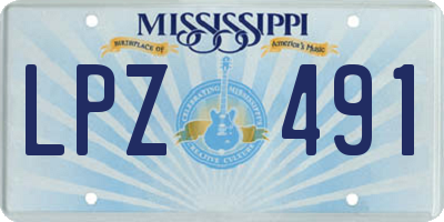MS license plate LPZ491