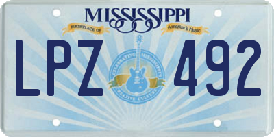 MS license plate LPZ492