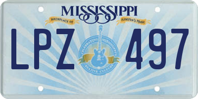 MS license plate LPZ497