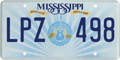 MS license plate LPZ498