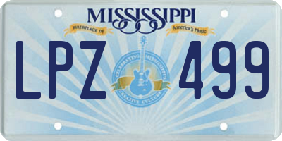 MS license plate LPZ499