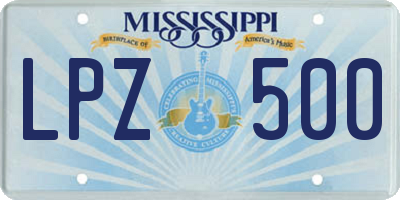 MS license plate LPZ500
