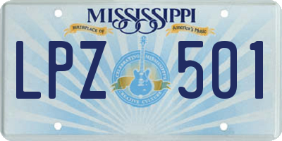 MS license plate LPZ501