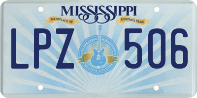 MS license plate LPZ506