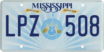 MS license plate LPZ508