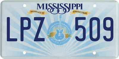 MS license plate LPZ509