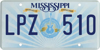 MS license plate LPZ510
