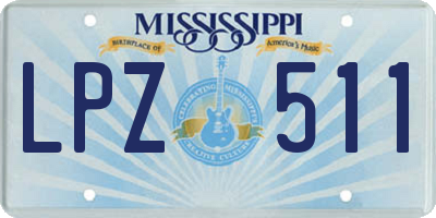 MS license plate LPZ511
