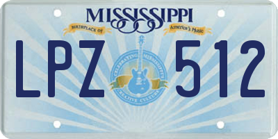 MS license plate LPZ512