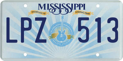 MS license plate LPZ513