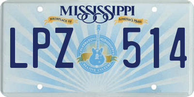 MS license plate LPZ514